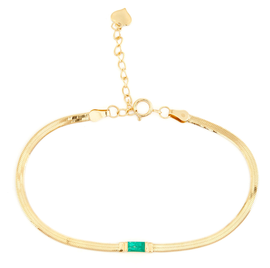 Emerald Herringbone Bracelet