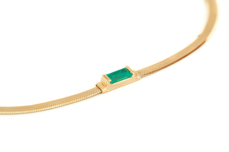 Emerald Herringbone Bracelet