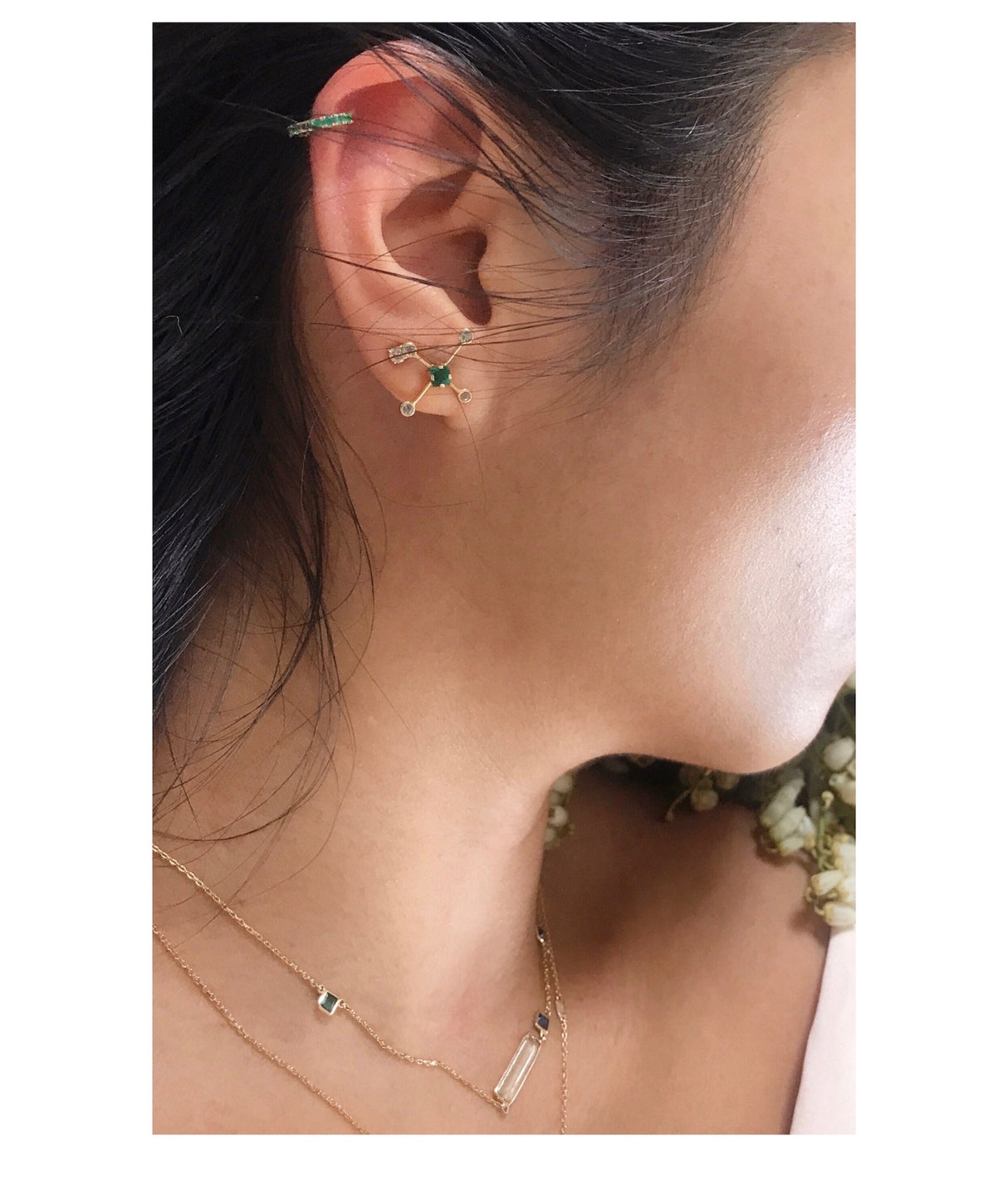 Emerald Huggie Earring