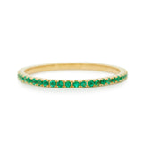 Emerald Infinity Ring 18k gold stackable ring