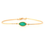 Emerald Marquise & Diamond Bangle 18k gold stackable design