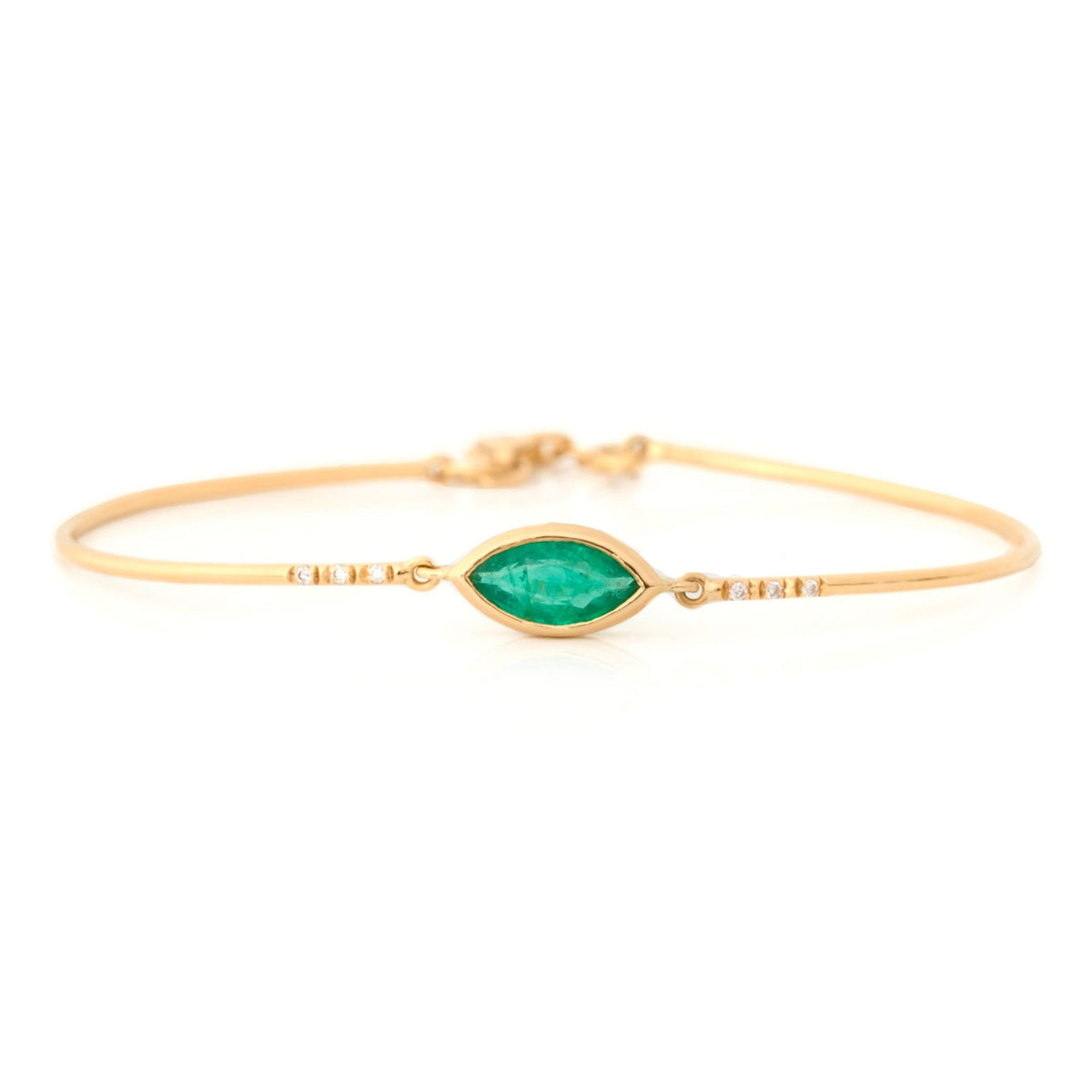 Emerald Marquise & Diamond Bangle