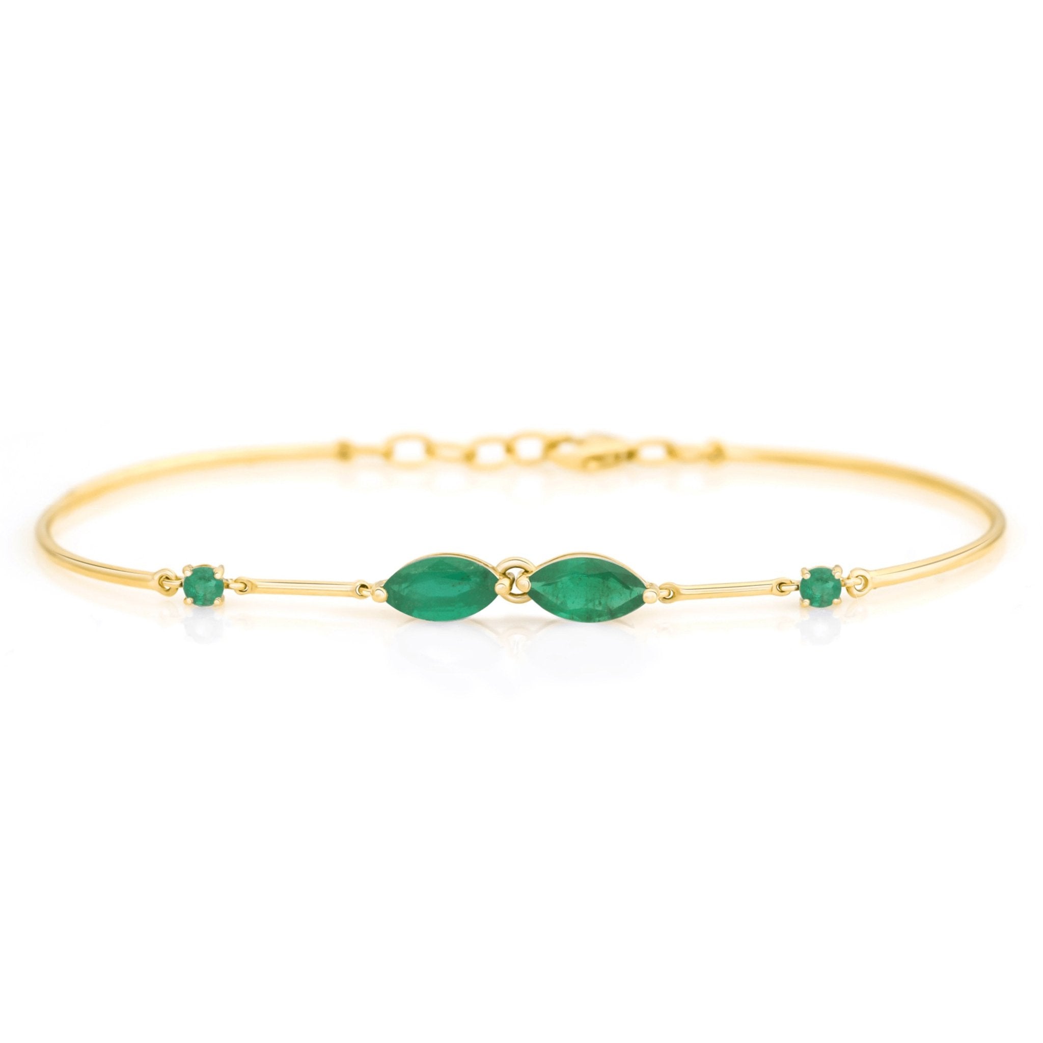 Emerald Marquise Duo Bangle – YI COLLECTION