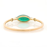 Emerald Marquise Petite Circle Ring 18k gold stackable ring back view