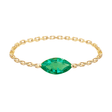 Emerald Marquise Supreme Chain Ring 18k gold Stackable ring