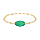 Emerald Marquise Supreme Chain Ring 18k gold Stackable ring