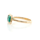 Emerald Nouveau Ring 18k gold engagement ring side view