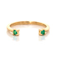Emerald Open Ring 18k gold Stackable ring