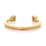 Emerald Open Ring 18k gold Stackable ring back view