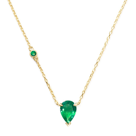 Emerald_Pear_Dot_Necklace_18k_gold_Handmade_fine_jewelry_1