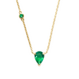 Emerald_Pear_Dot_Necklace_YG18K_Handmade_fine_jewelry_1