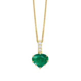 Emerald & Diamond Dewdrop Pendant Necklace