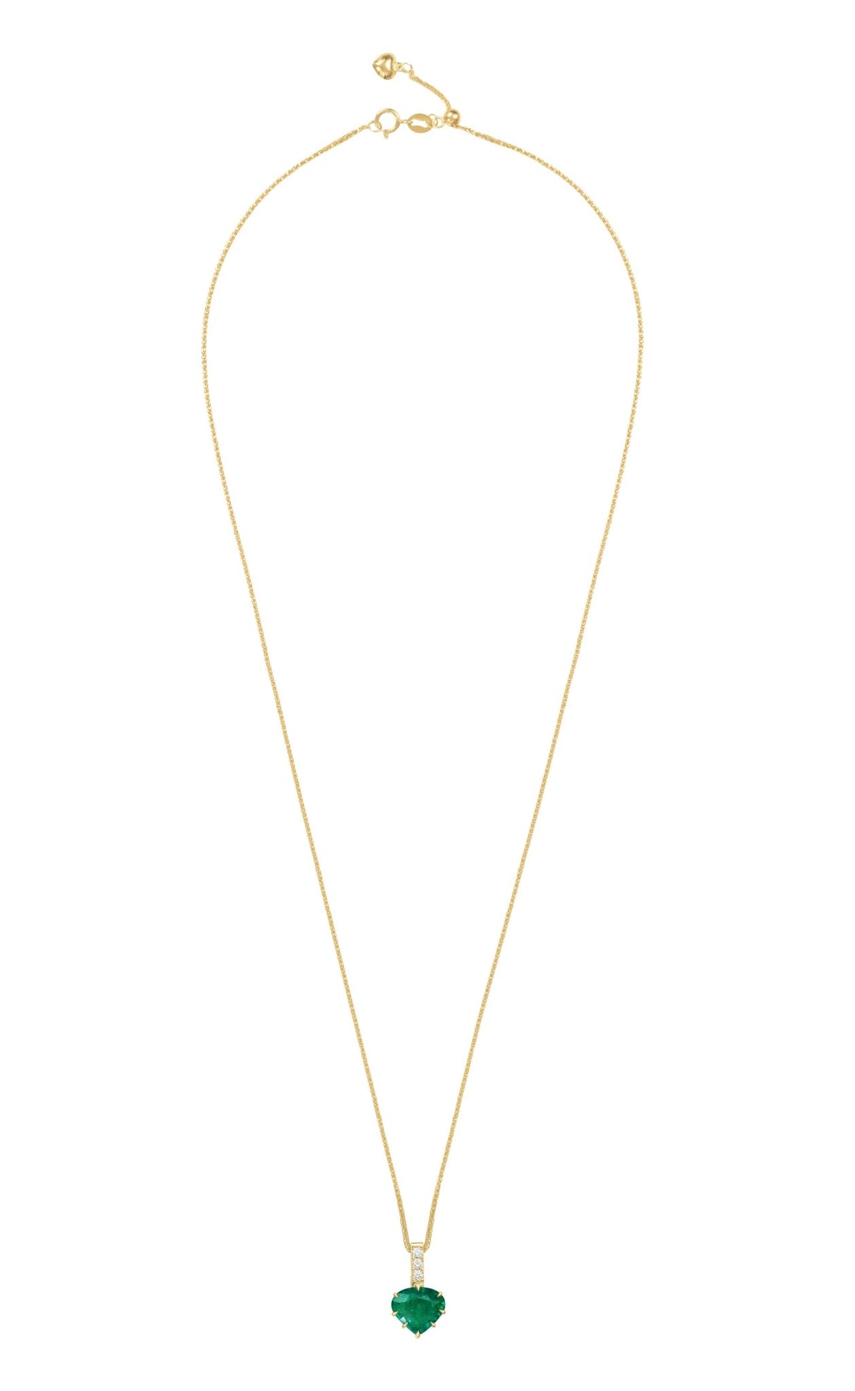 Emerald & Diamond Dewdrop Pendant Necklace