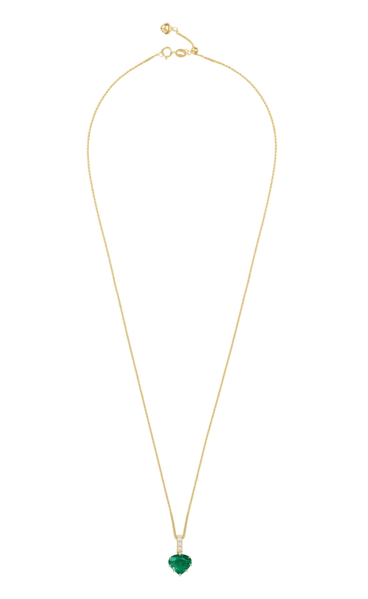Emerald & Diamond Dewdrop Pendant Necklace
