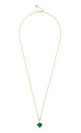 Emerald & Diamond Dewdrop Pendant Necklace