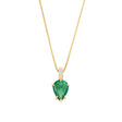 Emerald Pendant ( with 3 Diamond ) 18k gold stackable design