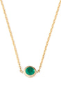 Emerald Petite Button Necklace 18k handmade fine jewelry