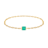 Emerald Petite Chain Ring 14k gold Stackable ring
