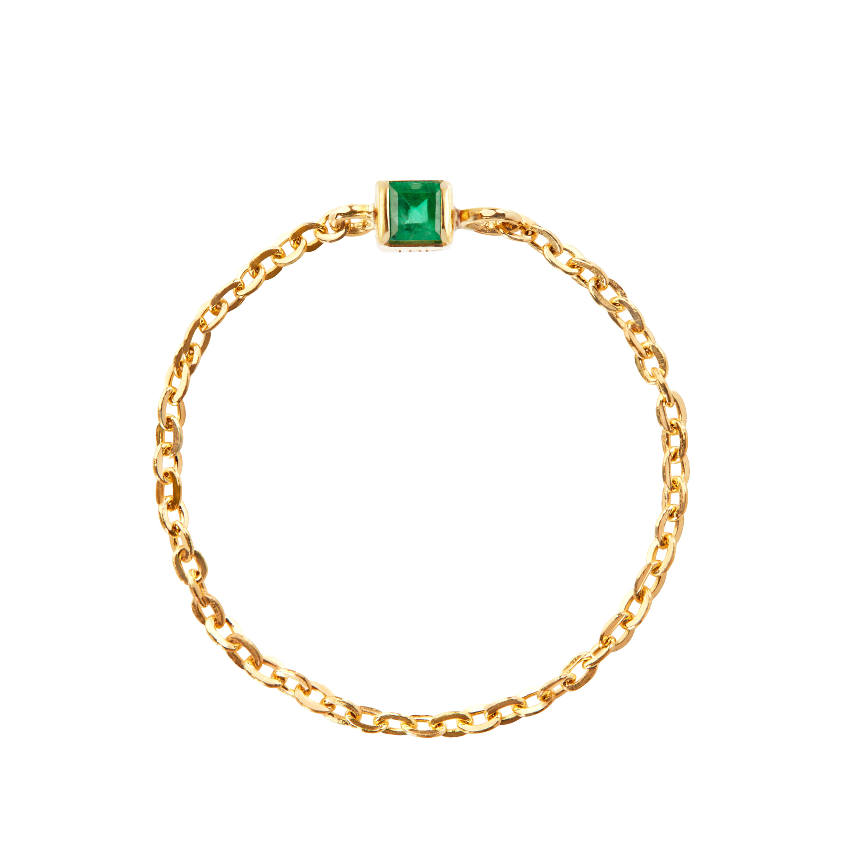Emerald Petite Chain Ring