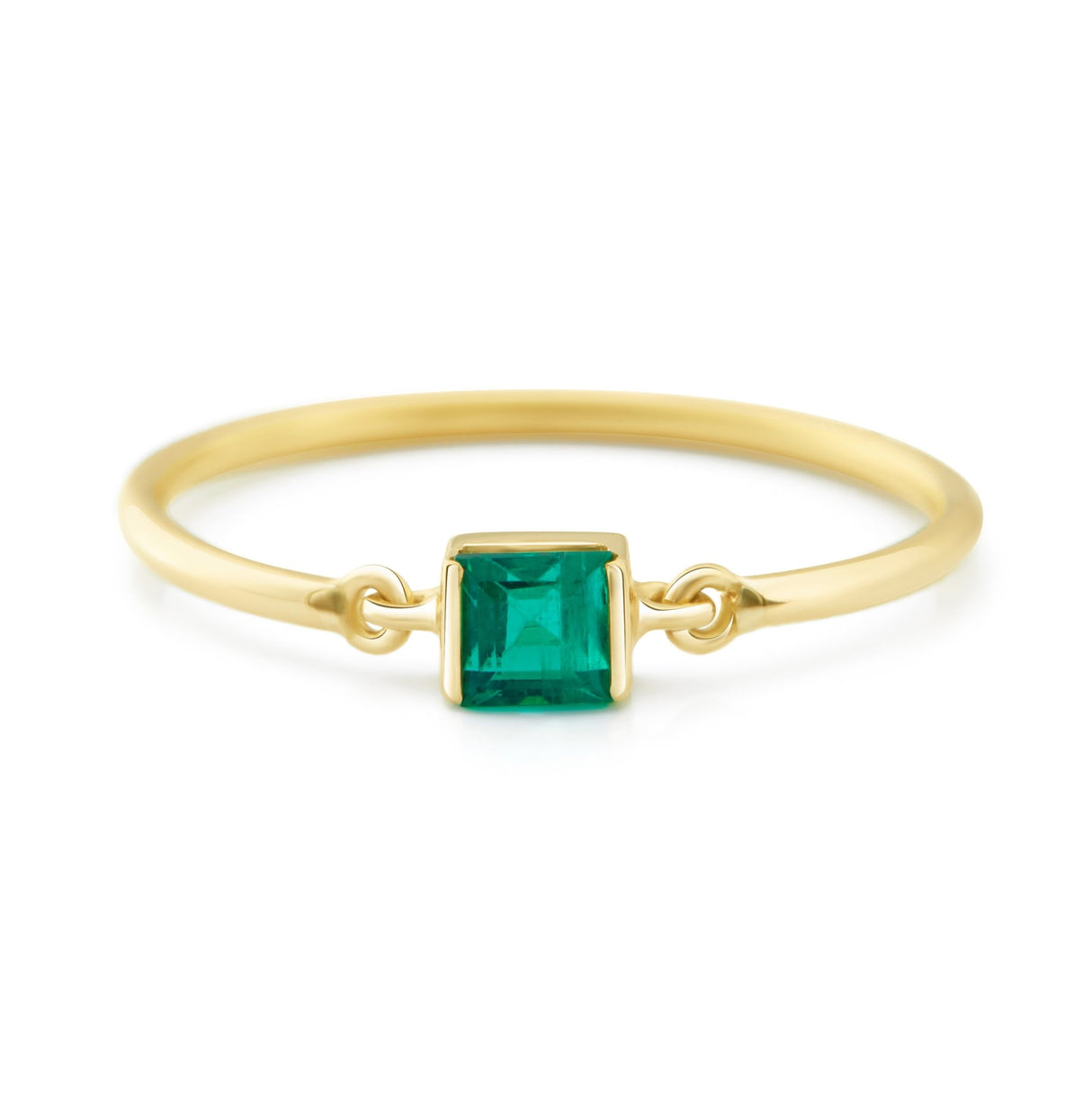 Emerald Petite Circle Ring 14k gold stackable ring