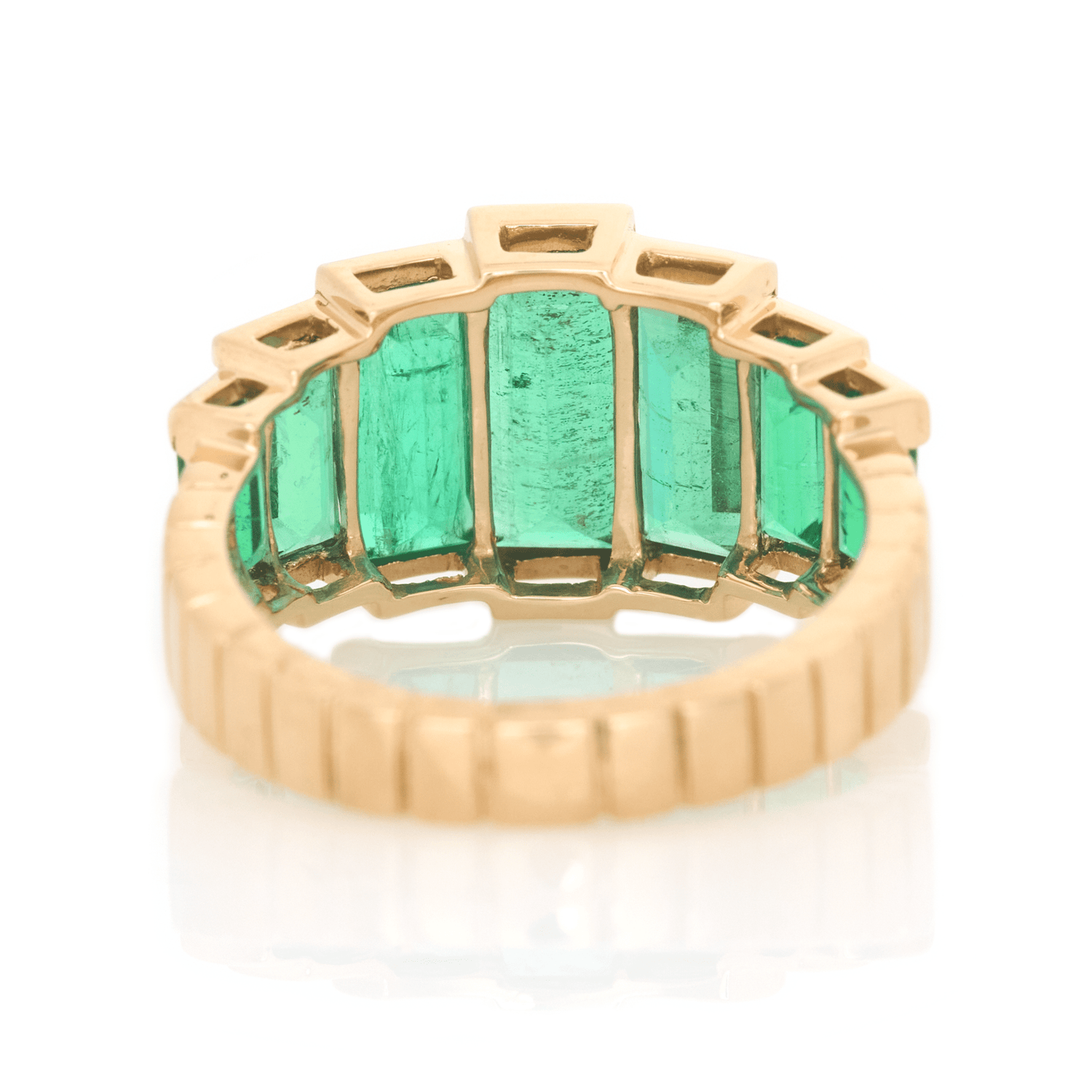 Emerald Rhythm Supreme Ring 18k gold engagement ring back view