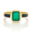 Emerald & Royal Blue Sapphire Eternal Ring 18k gold engagement ring 
