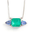 Emerald & Sapphire Nexus Pendant Necklace 18k handmade fine jewelry