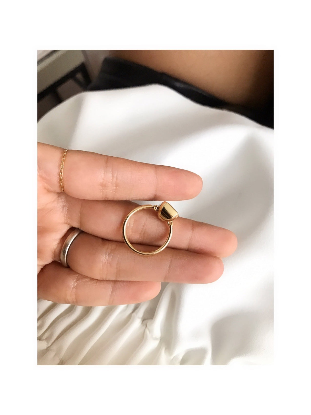 Emerald Supreme Button Ring