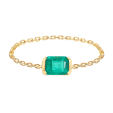 Emerald Supreme Chain Ring 18k gold Stackable ring