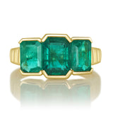 Emerald Tonal Rhythm Ring 18k gold engagement ring