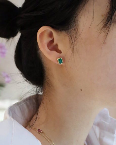 Emerald Compass Stud Earrings