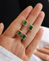 Emerald Compass Stud Earrings
