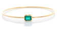 Emerald linear Bangle 18k gold stackable design