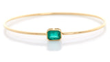 Emerald linear Bangle 18k gold stackable design