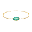 Emerald petite Marquise Chain Ring 14k gold Stackable ring
