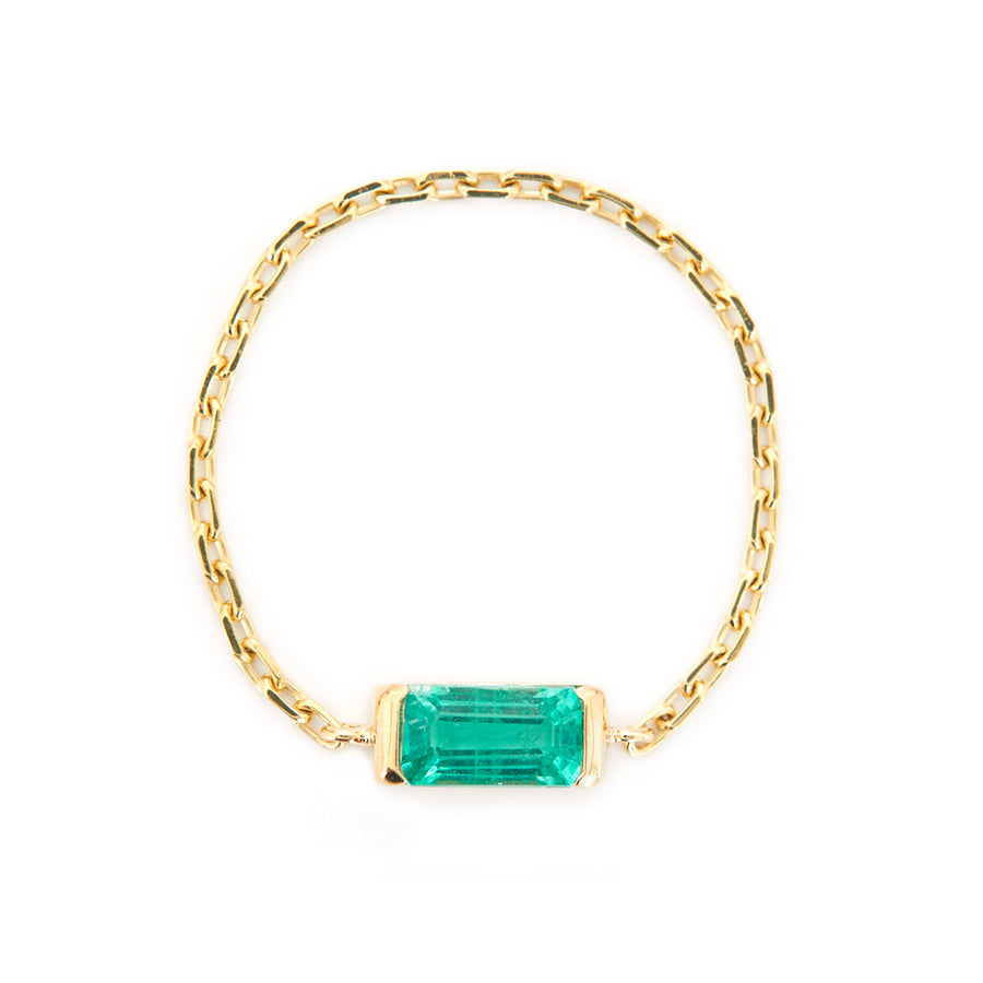 Emerald cut Chain Ring