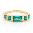 Emeralds Petite Rhythm Ring 18k gold Stackable ring