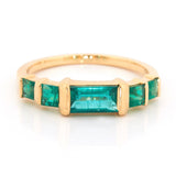Emeralds Petite Rhythm Ring 18k gold Stackable ring