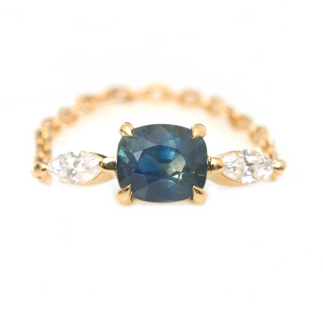 Ceylon Sapphire & Diamond Dream Weaver Chain Ring