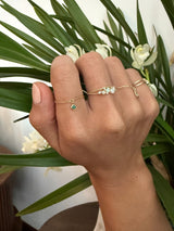 Emerald Drop Chain Ring