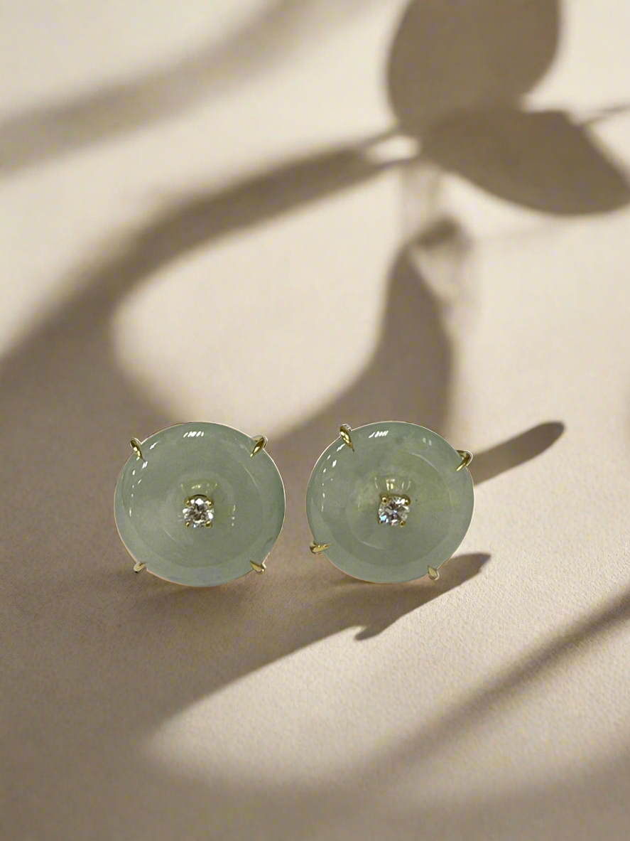 Jadeite & Diamond Earrings