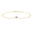 February Birthstone Amethyst Bracelet 14k gold stackable design