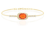 Fire Opal & Diamond Aurora Bangle
