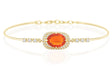 Fire Opal & Diamond Aurora Bangle 18k gold Stackable design