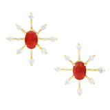 Fire_Opal_Supernova_Earrings 18K Gold Handmade Fine Jewelry