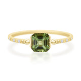 Forrest Green Tourmaline Petite Circle Diamond Ring