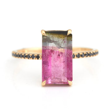 Watermelon tourmaline protection ring