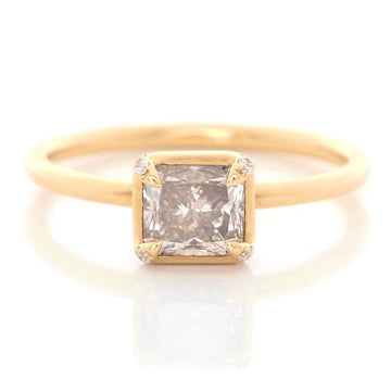 Radiant Champagne Diamond Compass Ring