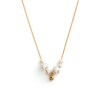 Akoya Gold Drop Pearl Necklace