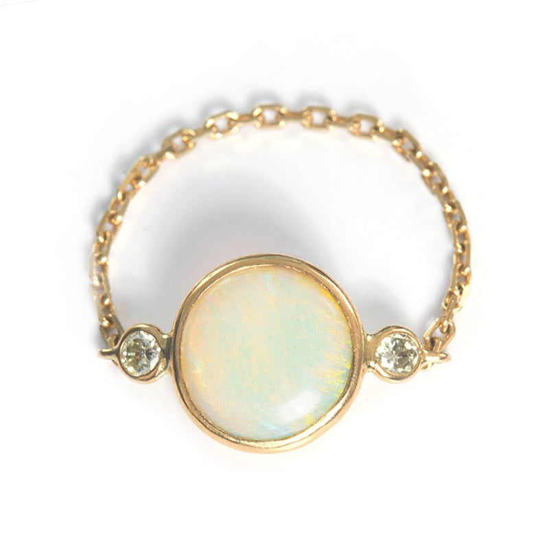 Opal and Diamond Eos Chain Ring
